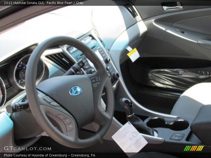 Pacific Blue Pearl / Gray 2013 Hyundai Sonata GLS