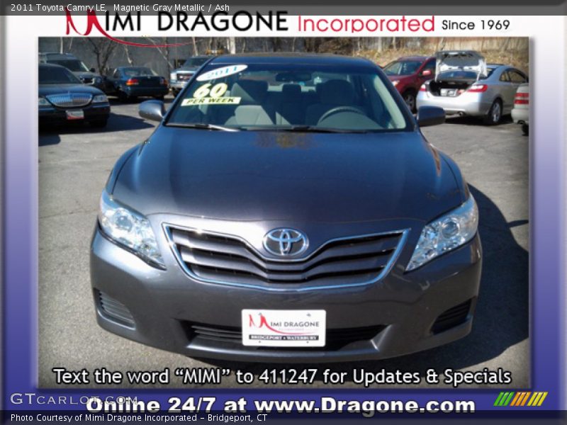 Magnetic Gray Metallic / Ash 2011 Toyota Camry LE