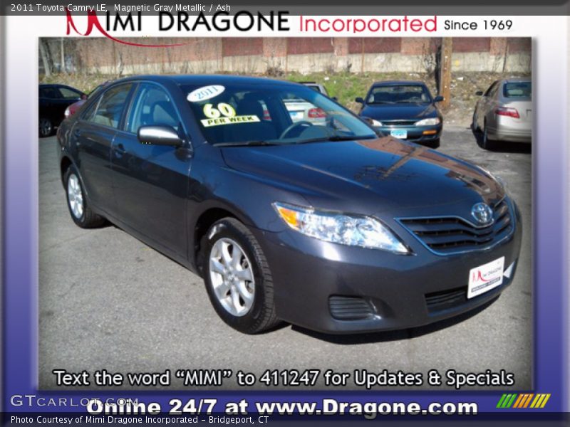 Magnetic Gray Metallic / Ash 2011 Toyota Camry LE