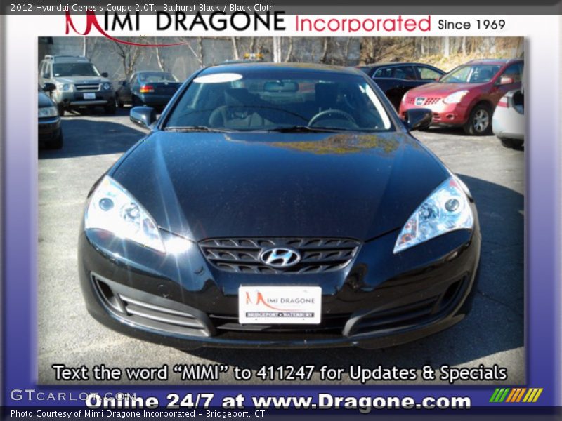 Bathurst Black / Black Cloth 2012 Hyundai Genesis Coupe 2.0T