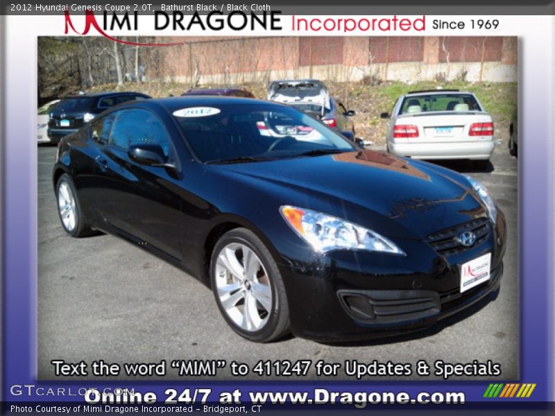 Bathurst Black / Black Cloth 2012 Hyundai Genesis Coupe 2.0T