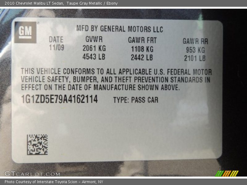 Taupe Gray Metallic / Ebony 2010 Chevrolet Malibu LT Sedan