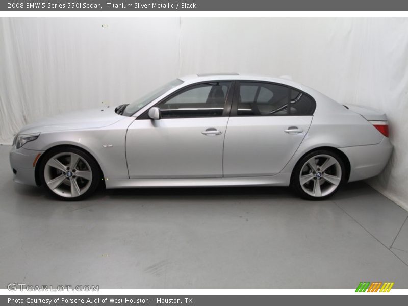 Titanium Silver Metallic / Black 2008 BMW 5 Series 550i Sedan