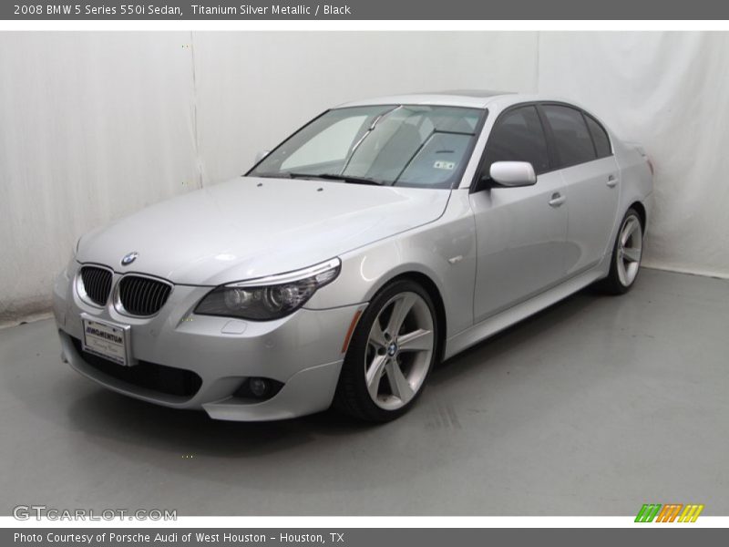 Titanium Silver Metallic / Black 2008 BMW 5 Series 550i Sedan
