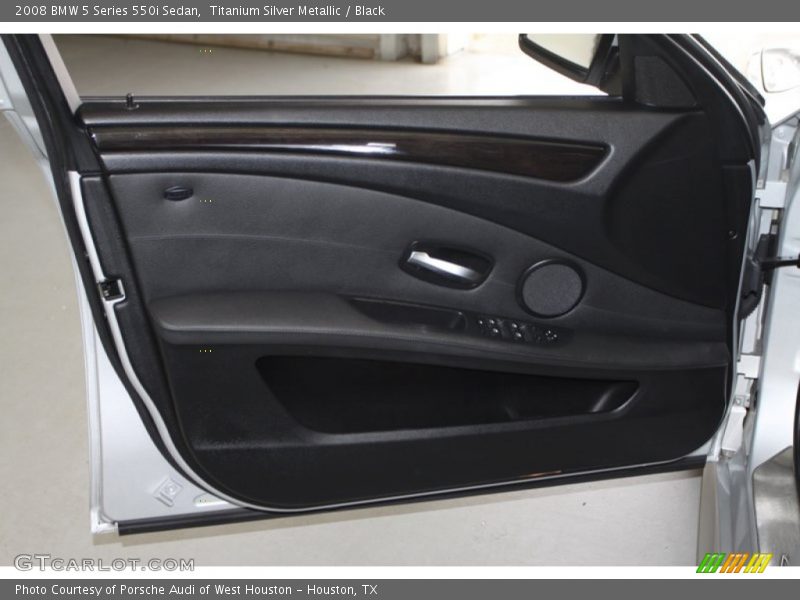 Titanium Silver Metallic / Black 2008 BMW 5 Series 550i Sedan