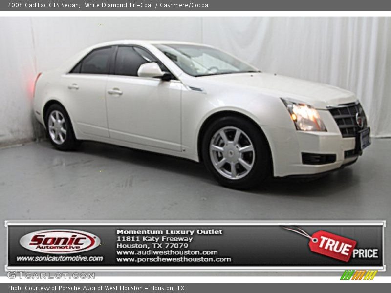 White Diamond Tri-Coat / Cashmere/Cocoa 2008 Cadillac CTS Sedan