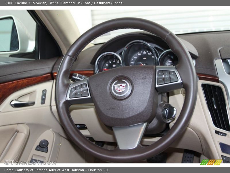 White Diamond Tri-Coat / Cashmere/Cocoa 2008 Cadillac CTS Sedan