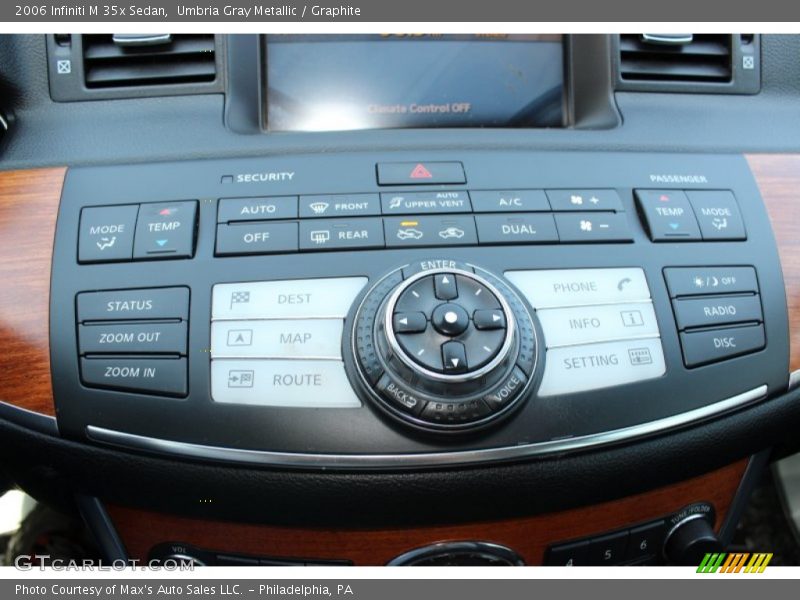 Controls of 2006 M 35x Sedan