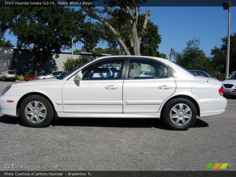 Noble White / Beige 2003 Hyundai Sonata GLS V6