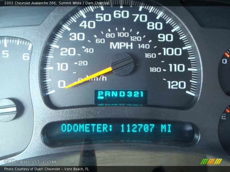 Summit White / Dark Charcoal 2003 Chevrolet Avalanche Z66