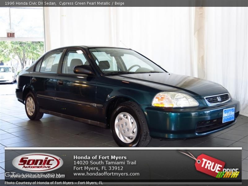 Cypress Green Pearl Metallic / Beige 1996 Honda Civic DX Sedan