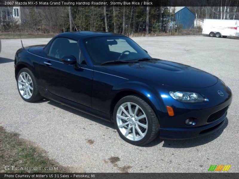 Stormy Blue Mica / Black 2007 Mazda MX-5 Miata Grand Touring Hardtop Roadster