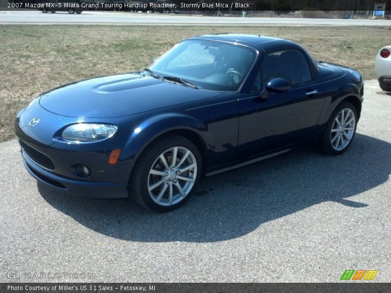 Stormy Blue Mica / Black 2007 Mazda MX-5 Miata Grand Touring Hardtop Roadster