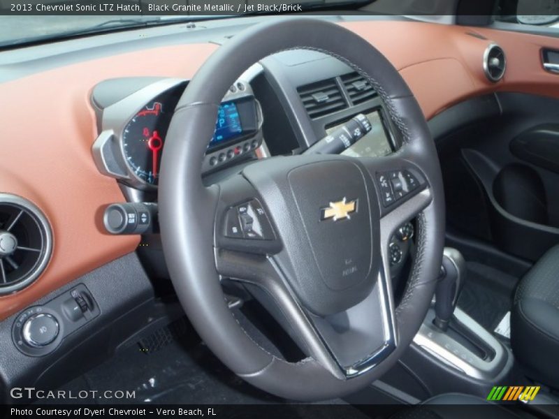 Black Granite Metallic / Jet Black/Brick 2013 Chevrolet Sonic LTZ Hatch