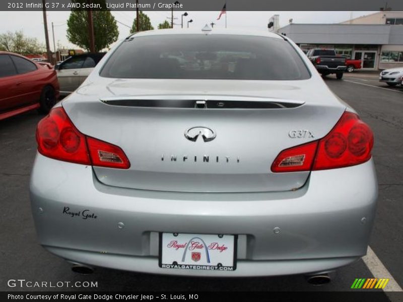Liquid Platinum / Graphite 2012 Infiniti G 37 x AWD Sedan