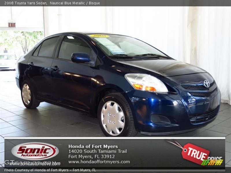 Nautical Blue Metallic / Bisque 2008 Toyota Yaris Sedan