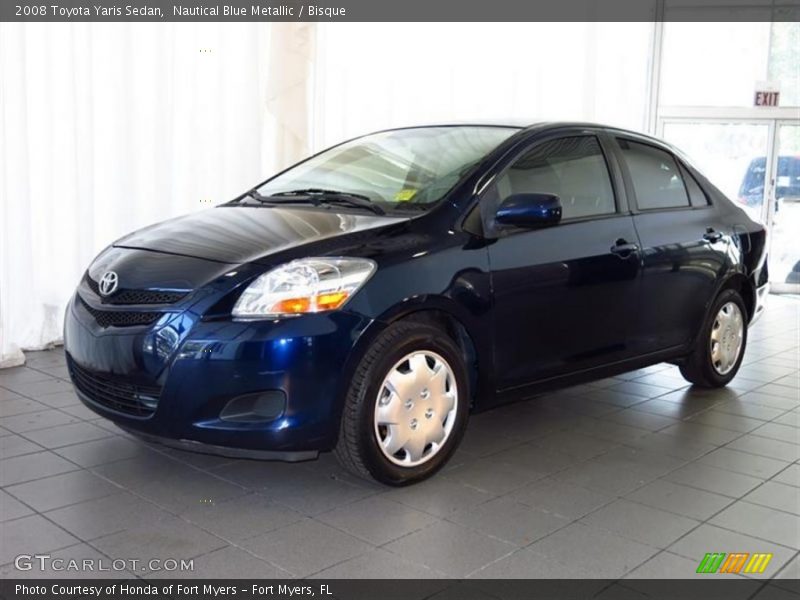 Nautical Blue Metallic / Bisque 2008 Toyota Yaris Sedan