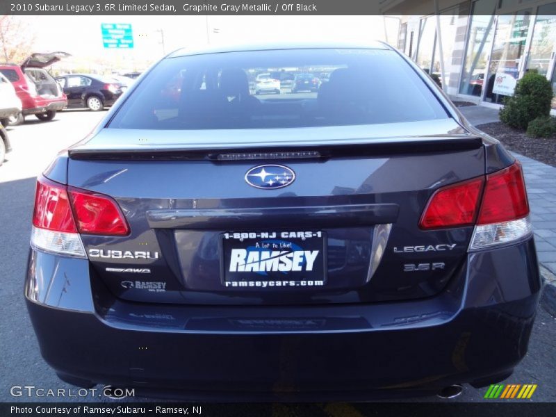 Graphite Gray Metallic / Off Black 2010 Subaru Legacy 3.6R Limited Sedan