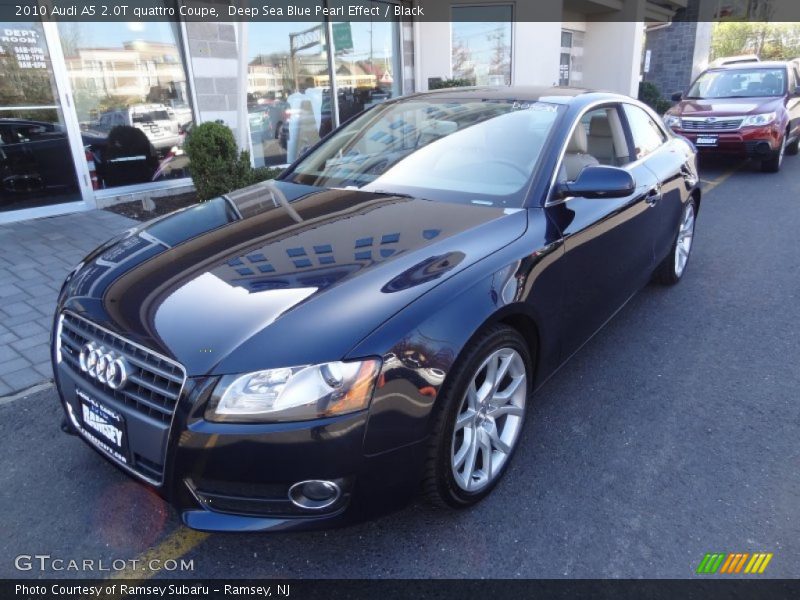 Deep Sea Blue Pearl Effect / Black 2010 Audi A5 2.0T quattro Coupe