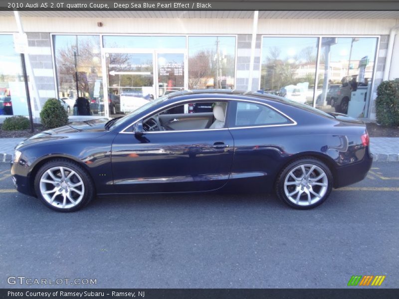 Deep Sea Blue Pearl Effect / Black 2010 Audi A5 2.0T quattro Coupe