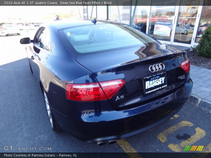 Deep Sea Blue Pearl Effect / Black 2010 Audi A5 2.0T quattro Coupe