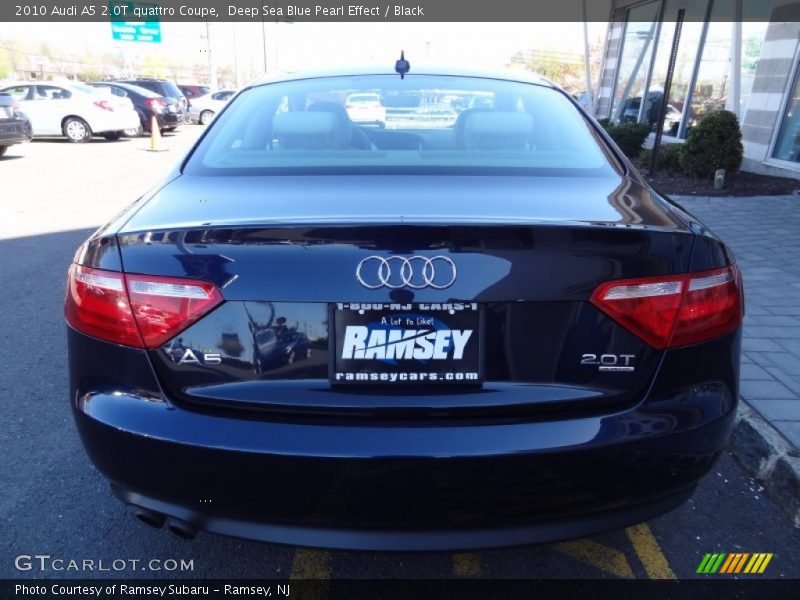 Deep Sea Blue Pearl Effect / Black 2010 Audi A5 2.0T quattro Coupe