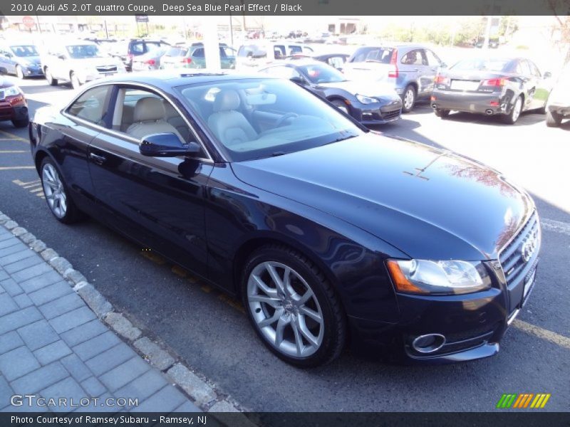 Deep Sea Blue Pearl Effect / Black 2010 Audi A5 2.0T quattro Coupe
