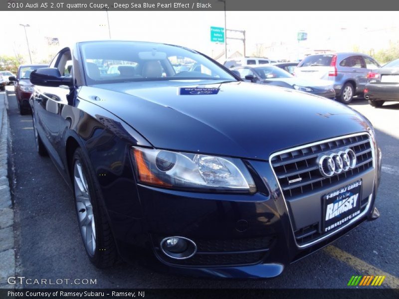 Deep Sea Blue Pearl Effect / Black 2010 Audi A5 2.0T quattro Coupe