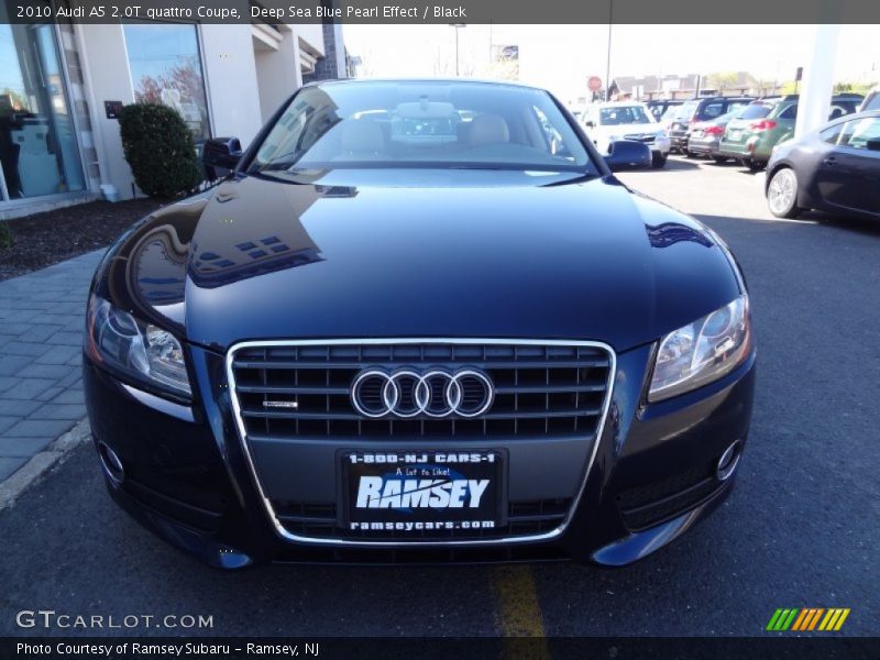 Deep Sea Blue Pearl Effect / Black 2010 Audi A5 2.0T quattro Coupe