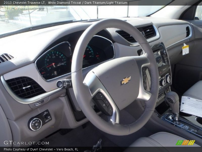 White Diamond Tricoat / Dark Titanium/Light Titanium 2013 Chevrolet Traverse LT