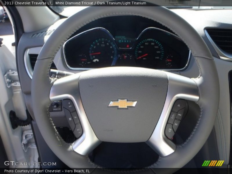 White Diamond Tricoat / Dark Titanium/Light Titanium 2013 Chevrolet Traverse LT