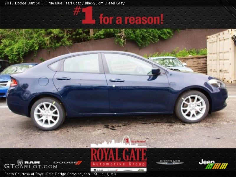 True Blue Pearl Coat / Black/Light Diesel Gray 2013 Dodge Dart SXT