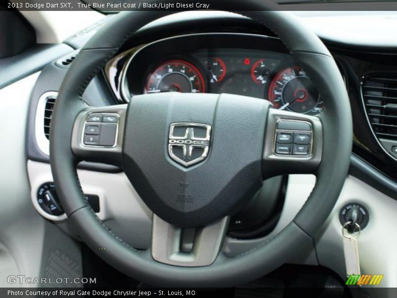 True Blue Pearl Coat / Black/Light Diesel Gray 2013 Dodge Dart SXT