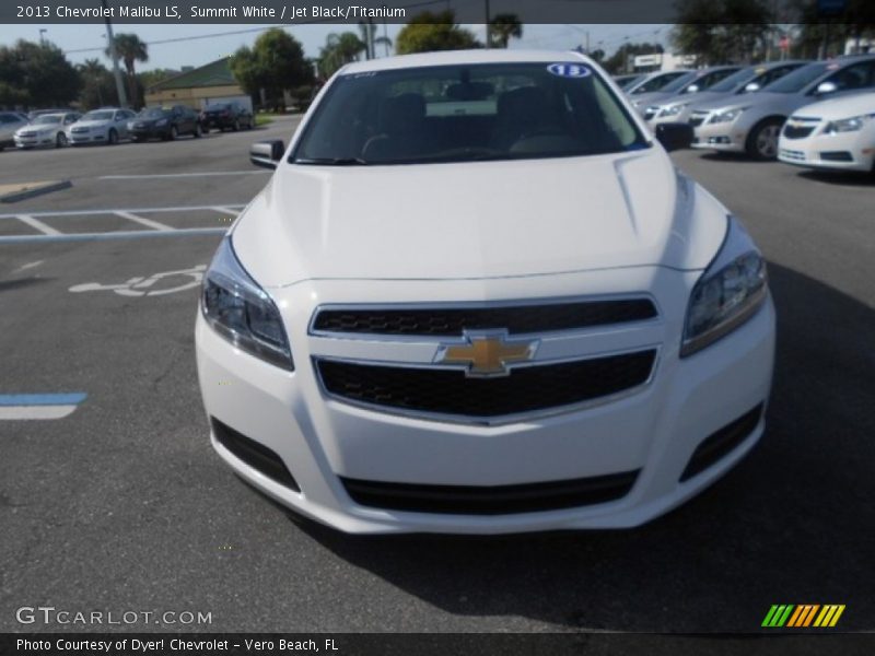 Summit White / Jet Black/Titanium 2013 Chevrolet Malibu LS