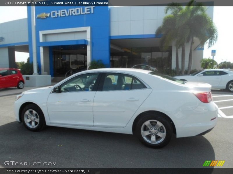 Summit White / Jet Black/Titanium 2013 Chevrolet Malibu LS