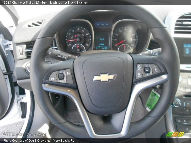 Summit White / Jet Black/Titanium 2013 Chevrolet Malibu LS