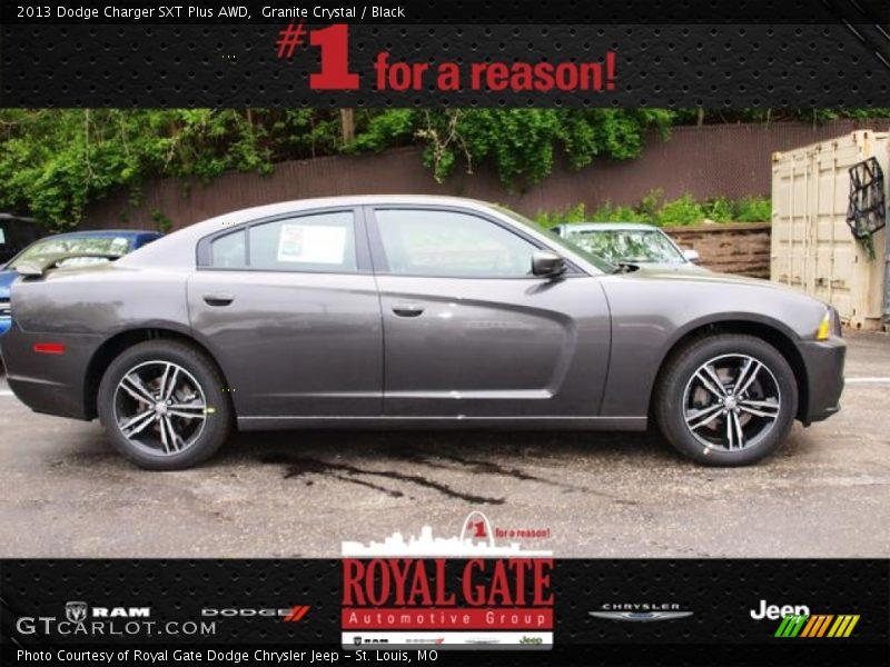 Granite Crystal / Black 2013 Dodge Charger SXT Plus AWD