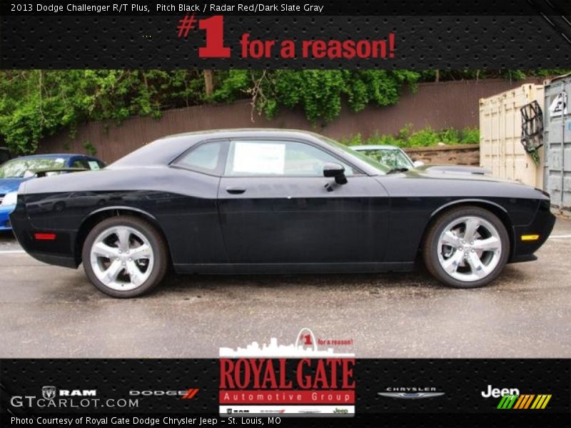 Pitch Black / Radar Red/Dark Slate Gray 2013 Dodge Challenger R/T Plus