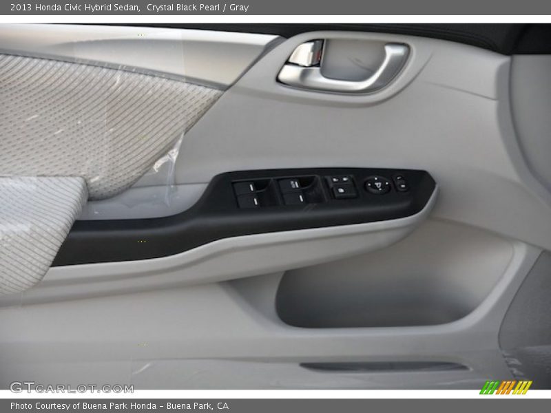 Crystal Black Pearl / Gray 2013 Honda Civic Hybrid Sedan