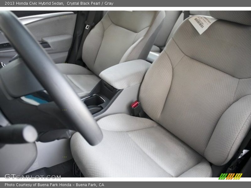 Crystal Black Pearl / Gray 2013 Honda Civic Hybrid Sedan