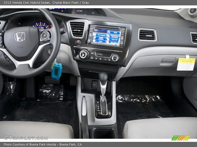 Crystal Black Pearl / Gray 2013 Honda Civic Hybrid Sedan