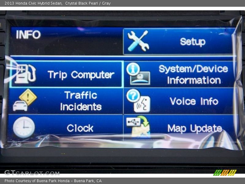 Crystal Black Pearl / Gray 2013 Honda Civic Hybrid Sedan