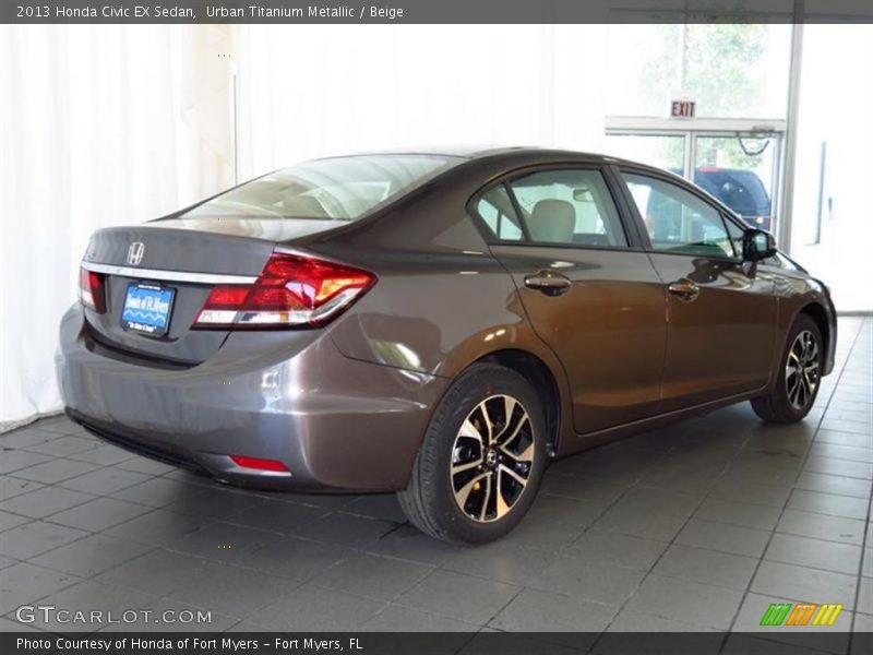 Urban Titanium Metallic / Beige 2013 Honda Civic EX Sedan