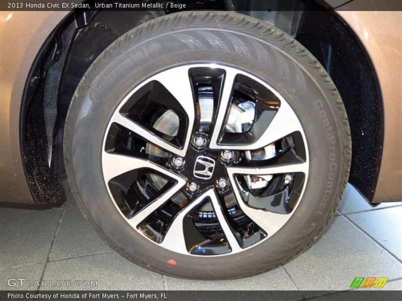 Urban Titanium Metallic / Beige 2013 Honda Civic EX Sedan