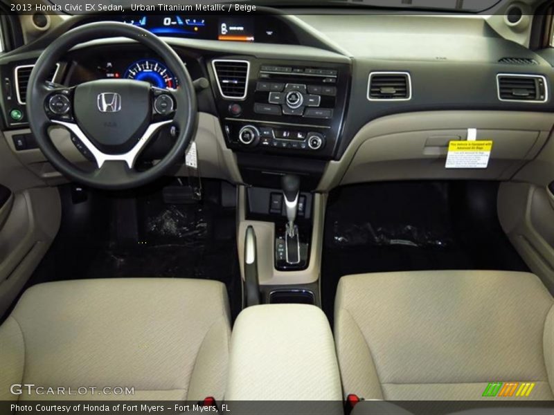 Urban Titanium Metallic / Beige 2013 Honda Civic EX Sedan