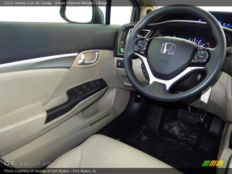 Urban Titanium Metallic / Beige 2013 Honda Civic EX Sedan