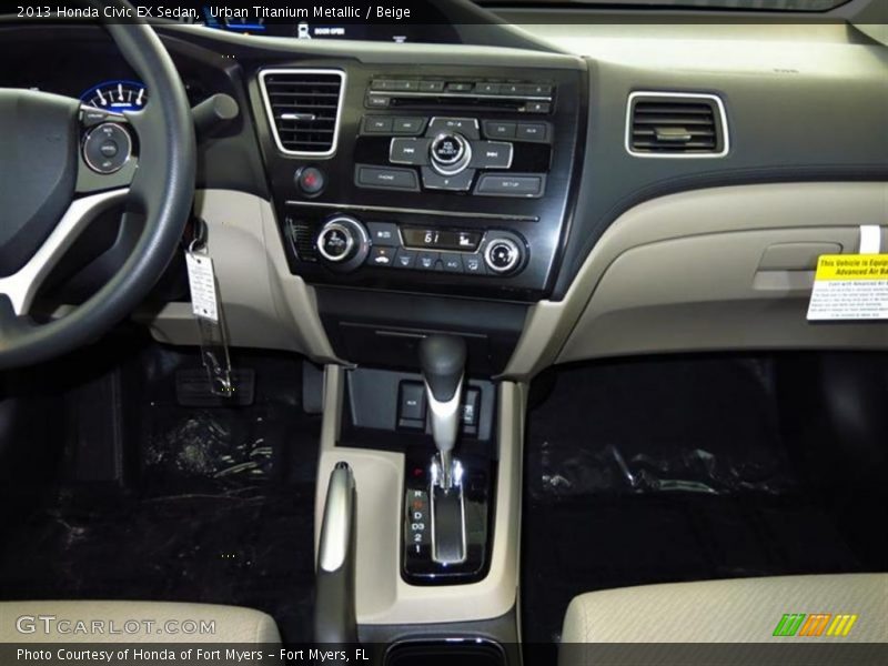 Urban Titanium Metallic / Beige 2013 Honda Civic EX Sedan