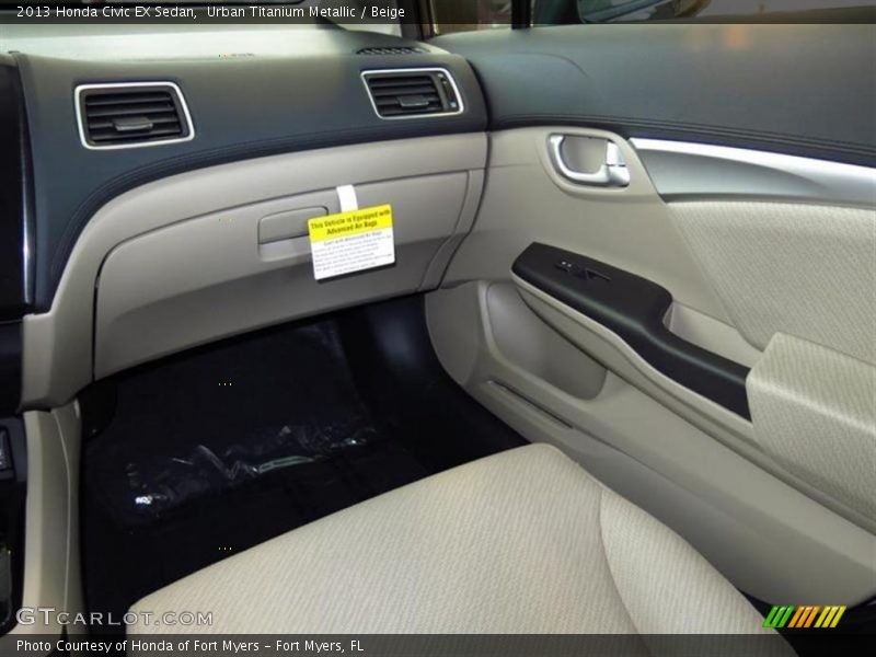 Urban Titanium Metallic / Beige 2013 Honda Civic EX Sedan