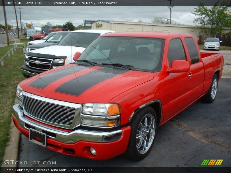 Fire Red / Dark Pewter 2005 GMC Sierra 1500 SLT Extended Cab