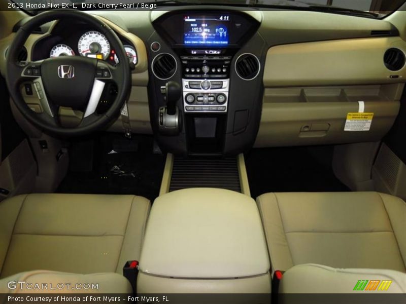 Dark Cherry Pearl / Beige 2013 Honda Pilot EX-L